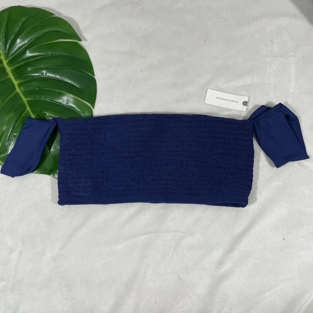 NWT Allihop Anthropologie Smocked  Bikini Top‎